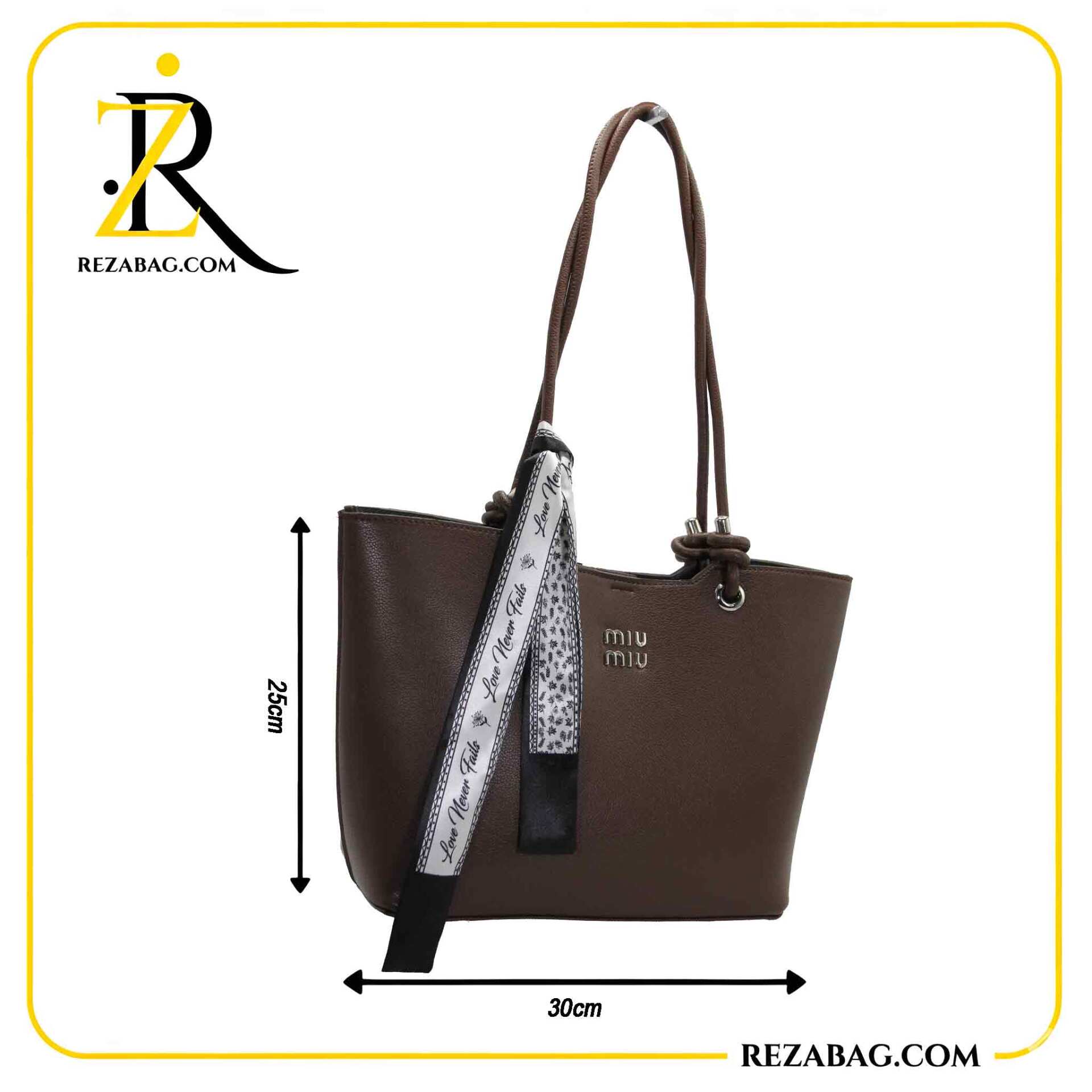  کیف زنانه میو میو مگنتی بند گره با شرانگ ابریشمی براق و طراحی شیک – مناسب خرید عمده از کیف رضا 