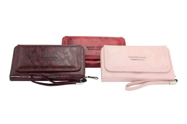 کیف پول زنانه سه لت چرمی صنعتی خارجی — قیمت و خرید عمده