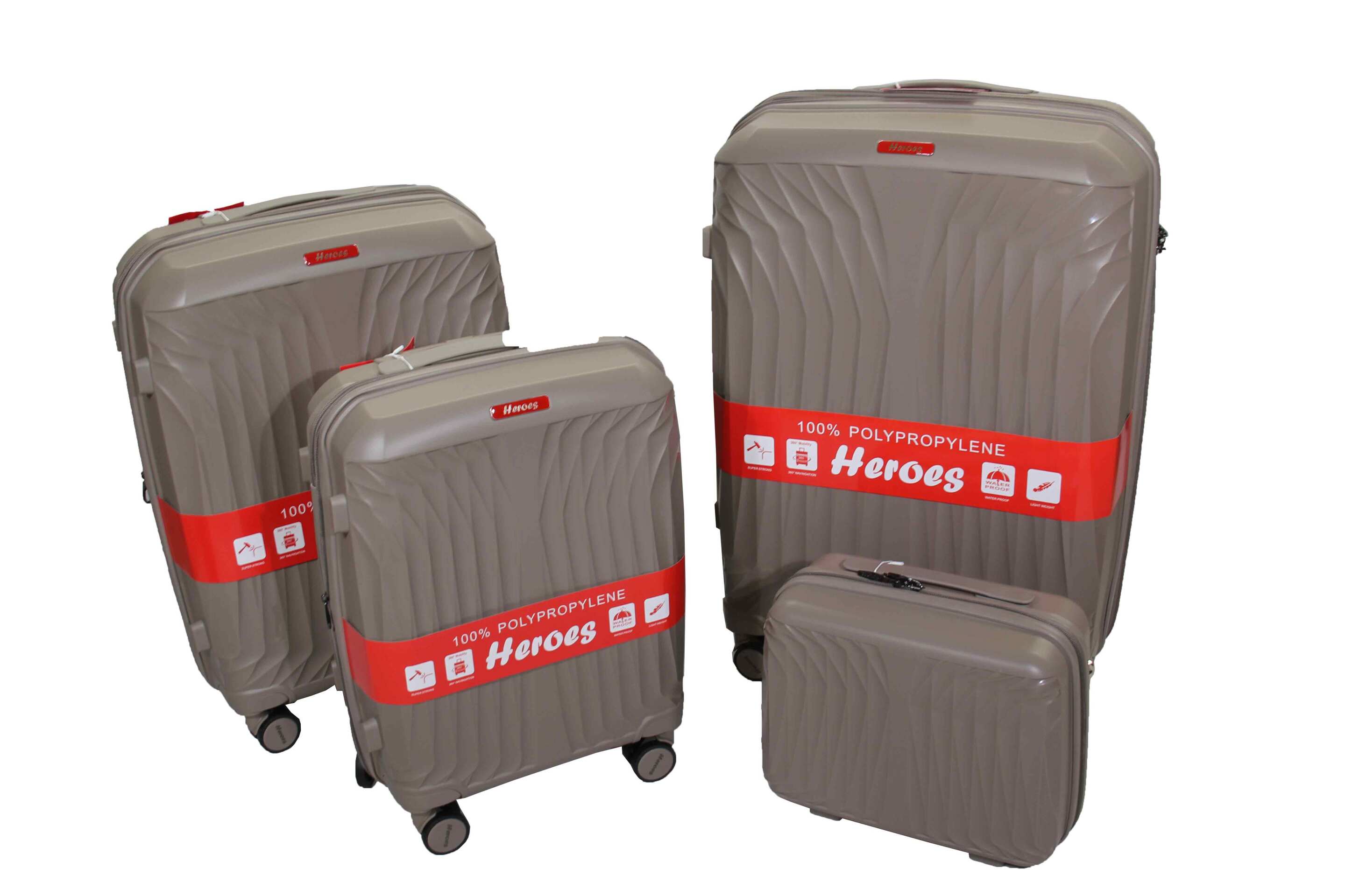 نمای کناری ست چمدان هروس با چرخهای روان ۳۶۰ درجه