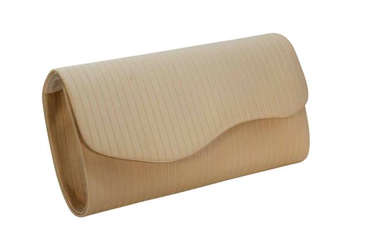 کیف زنانه مجلسی راه‌راه خارجی با بند زنجیری | خرید عمده کیف 