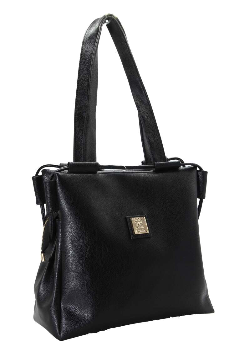 خرید عمده کیف زنانه شرانگ اداری با نمای جلو و پلاک فلزی