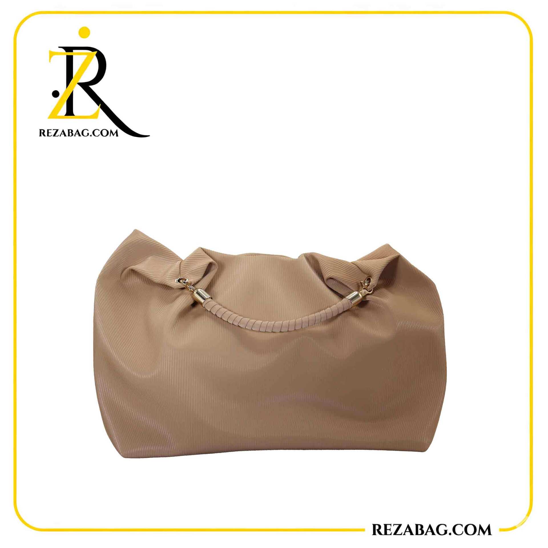  کیف زنانه دسته شلنگی راه‌راه خارجی با لش اعلاش نرم و طراحی لوکس – مناسب خرید عمده از کیف رضا 