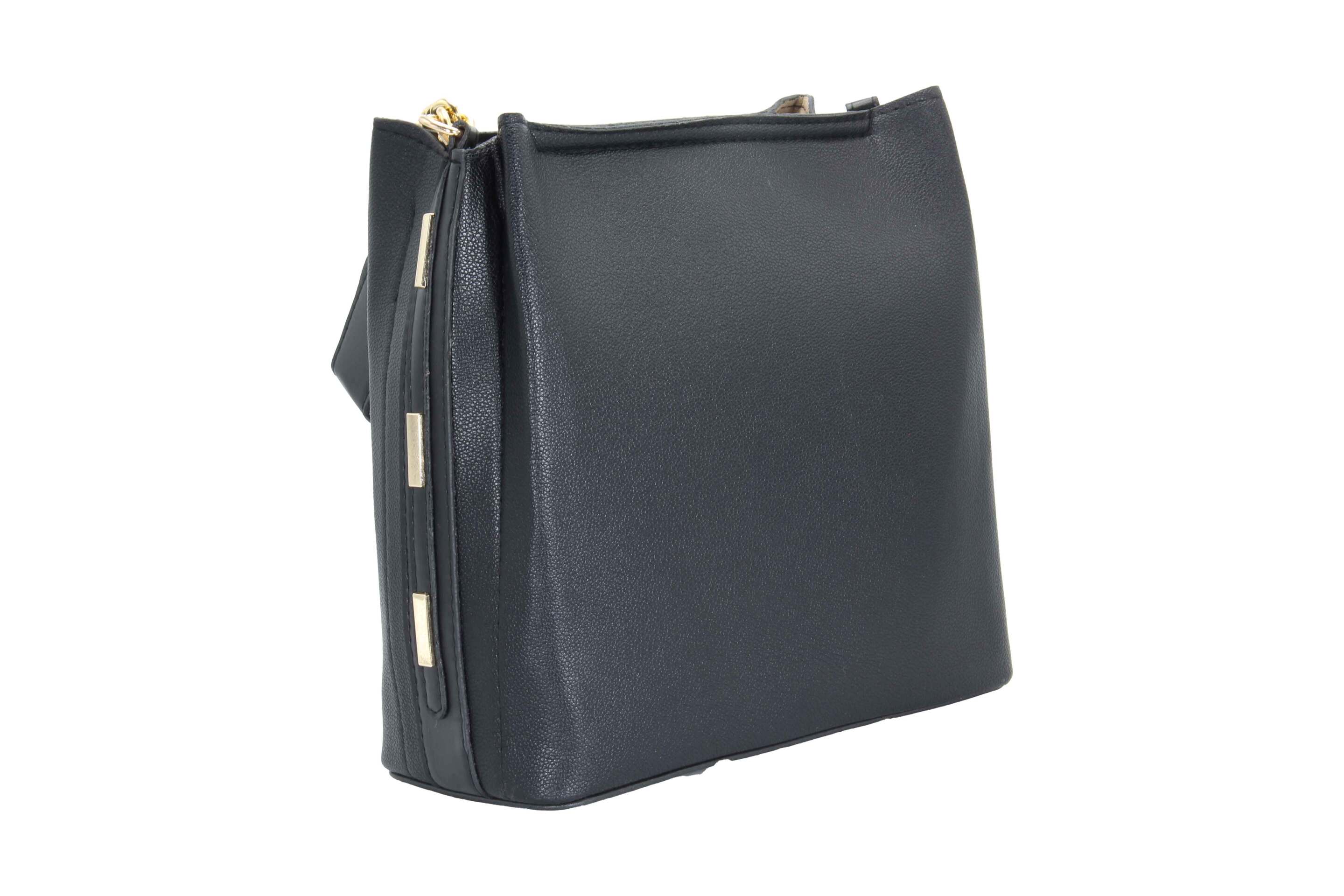  عکس کیف ایستاده شرانگ ابریشمی مشکی و نسکافه‌ای در نمای نزدیک با جزئیات دوخت 