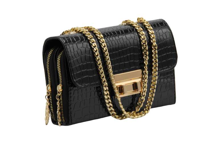 خرید عمده کیف زنانه پاس ورنی دو قفل مجلسی