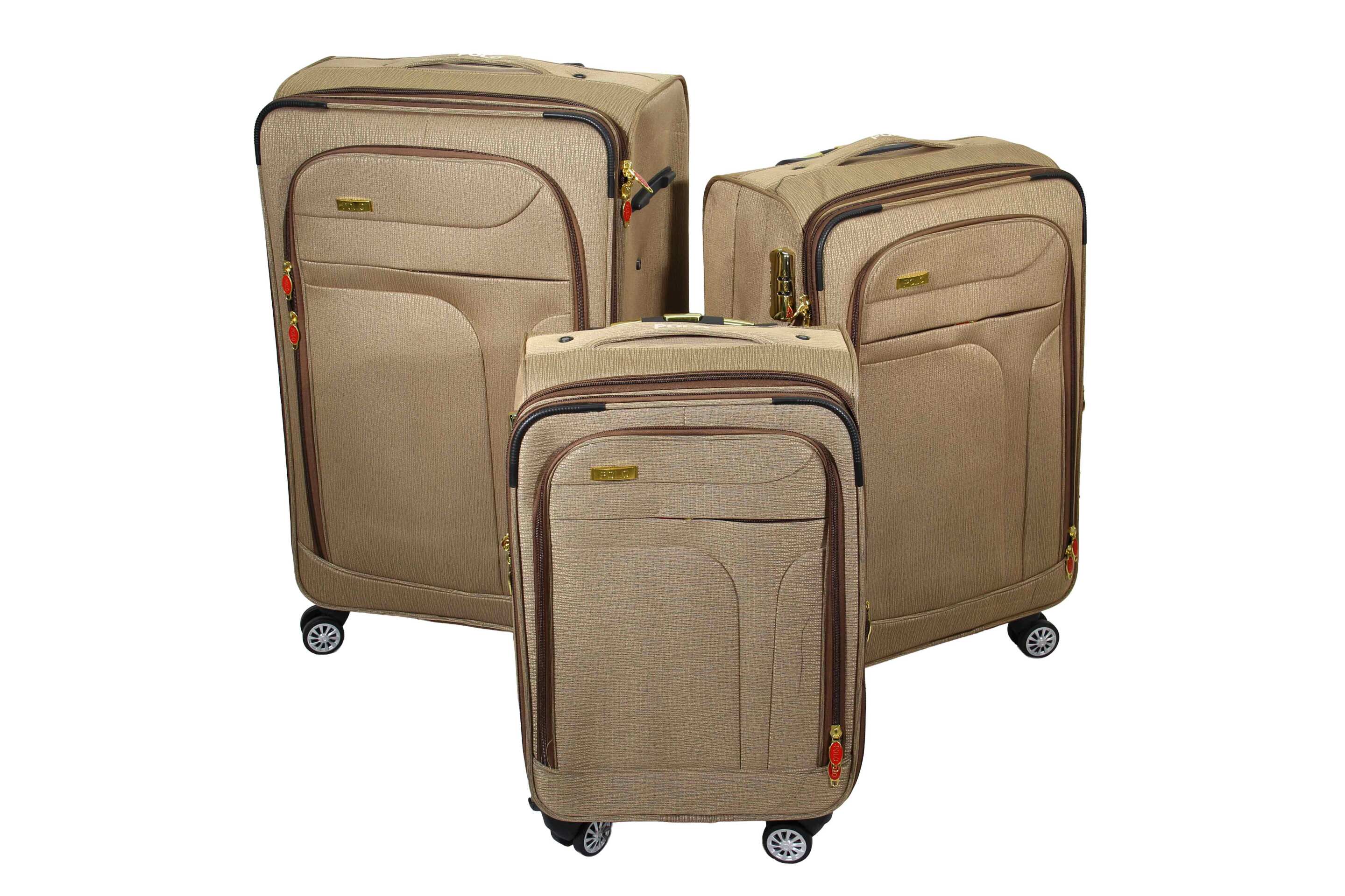  ست کامل چمدان پلو فشن سه تیکه در حالت کنار هم — مناسب سفر خانوادگی 