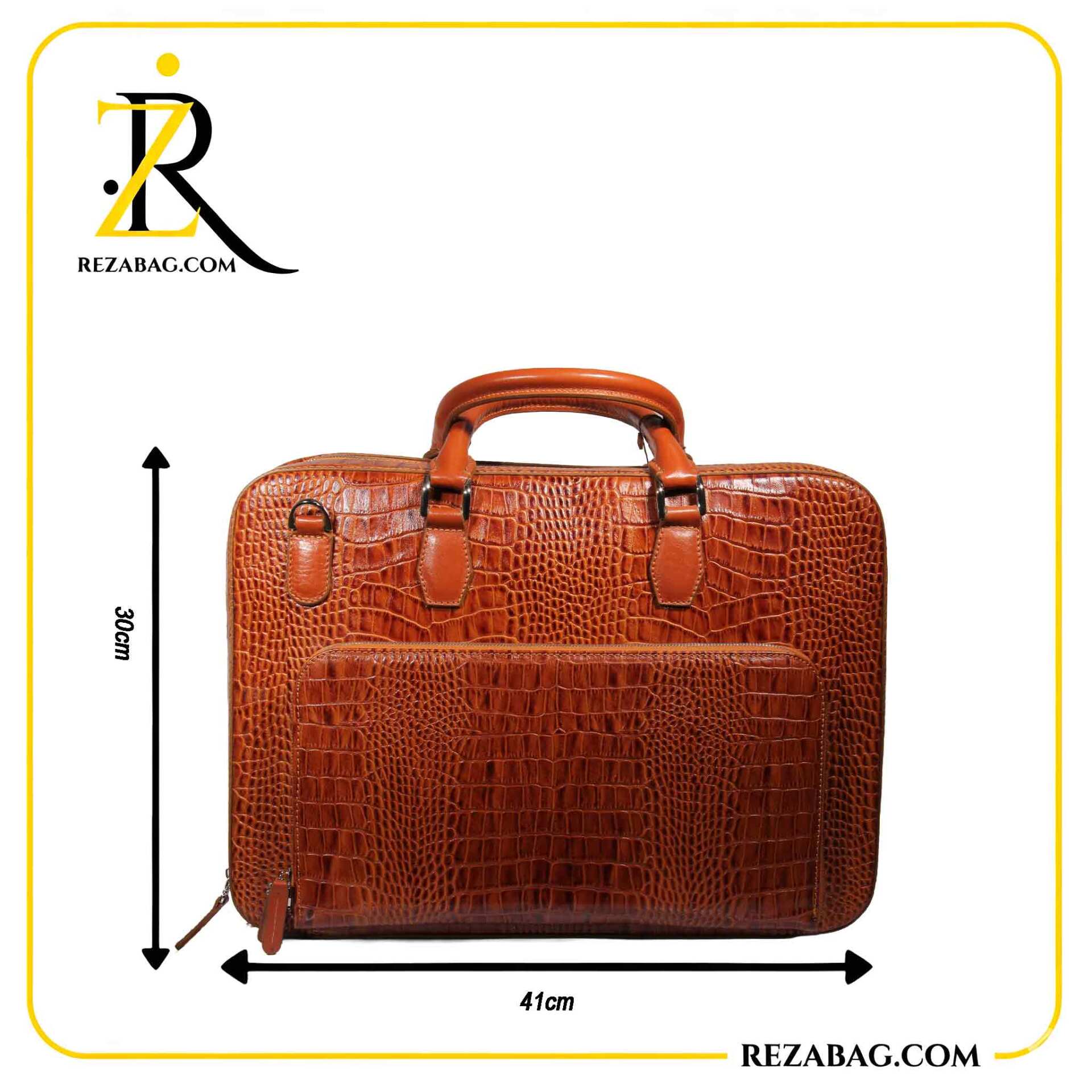  خرید عمده کیف اداری چرم طبیعی پوست ماری 