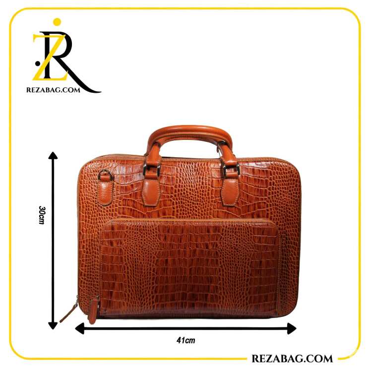 خرید عمده کیف اداری چرم طبیعی پوست ماری